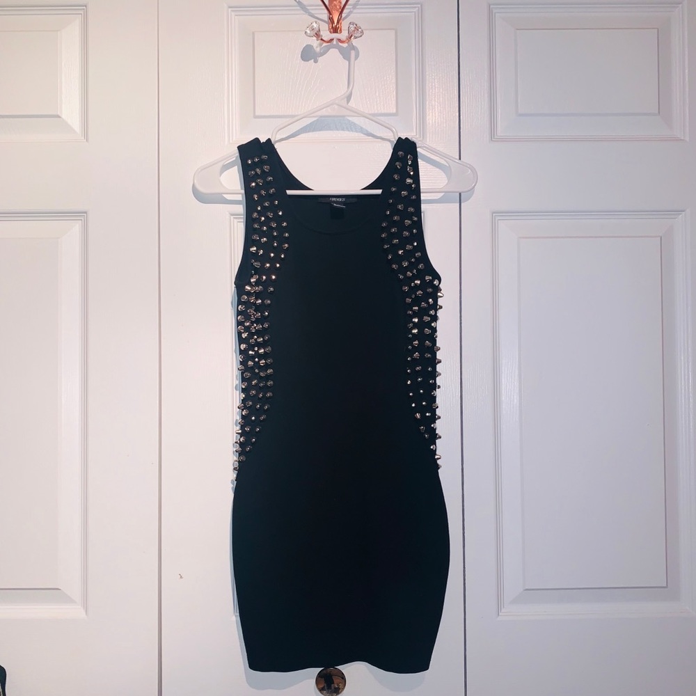 Studded Black Mini Dress